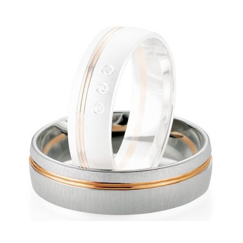 Alliance de mariage Breuning - Or gris/or rose 6.0mm - 1303406260B Alliance de mariage Breuning - Or gris/or rose 6.0mm - 1303406260B