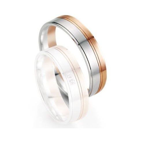 Alliance de mariage Breuning - Or gris/or rose 5.5mm - 1303406455B Alliance de mariage Breuning - Or gris/or rose 5.5mm - 1303406455B