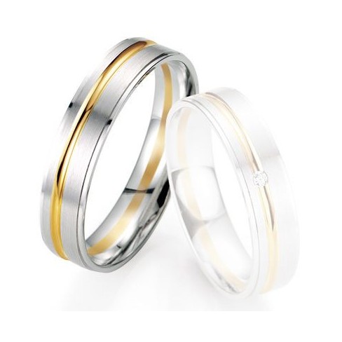 Alliance de mariage Breuning - Or gris/or jaune 5.0mm - 1303406850B Alliance de mariage Breuning - Or gris/or jaune 5.0mm - 1303406850B
