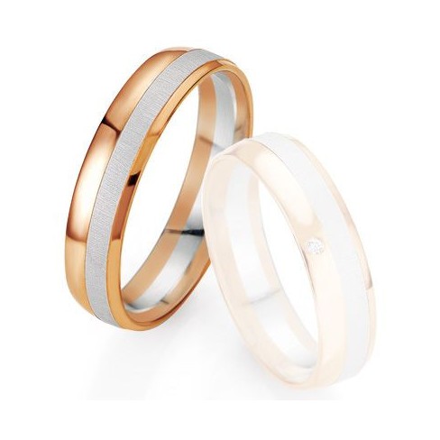 Alliance de mariage Breuning - Or gris/or rose 5.0mm - 1303407050B Alliance de mariage Breuning - Or gris/or rose 5.0mm - 1303407050B