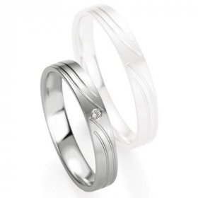 Alliance Diamant homme - Alliance de mariage Breuning - Or gris 3.5mm diamant - 1377407935G