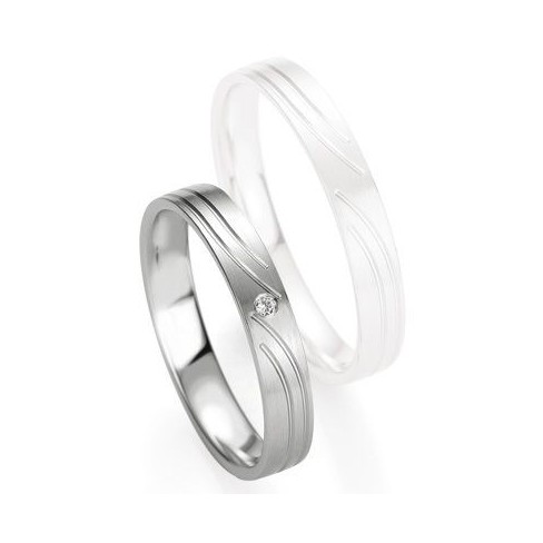 Alliance de mariage Breuning - Or gris 3.5mm diamant - 1377407935G Alliance de mariage Breuning - Or gris 3.5mm diamant - 1377407935G
