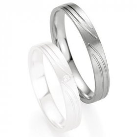Alliance homme - Alliance de mariage Breuning - Or gris 3.5mm - 1303408035G