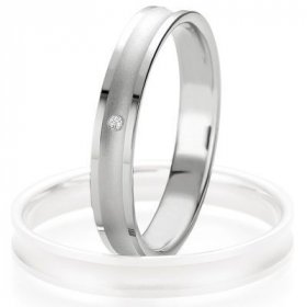 Alliance Diamant homme - Alliance de mariage Breuning - Or gris 3.5mm  diamant - 1377408535G
