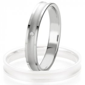 Alliance Diamant homme - Alliance de mariage Breuning - Or gris 3.5mm diamant - 1377408535G