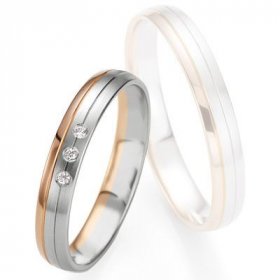 Alliance de mariage Breuning - Or gris/or rose 3.5mm diamant - 1377409135B