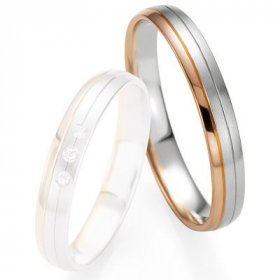 Alliance de mariage Breuning - Or gris/or rose 3.5mm - 1303409235B