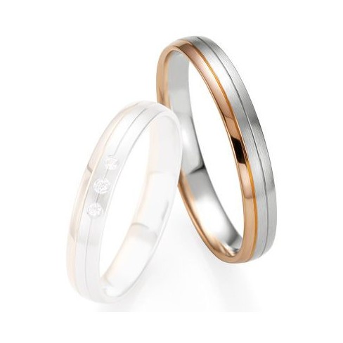 Alliance de mariage Breuning - Or gris/or rose 3.5mm - 1303409235B Alliance de mariage Breuning - Or gris/or rose 3.5mm - 1303409235B
