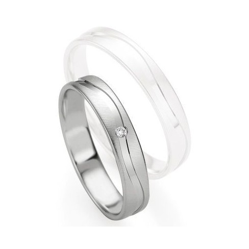 Alliance de mariage Breuning - Or gris 4.0mm diamant - 1377408140G Alliance de mariage Breuning - Or gris 4.0mm diamant - 1377408140G