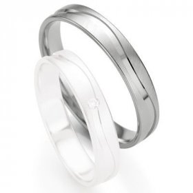 Les motifs vagues - Alliance de mariage Breuning - Or gris 4.0mm - 1303408240G