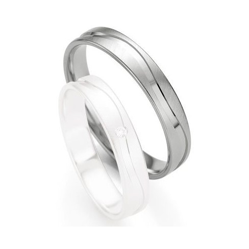 Alliance de mariage Breuning - Or gris 4.0mm - 1303408240G Alliance de mariage Breuning - Or gris 4.0mm - 1303408240G
