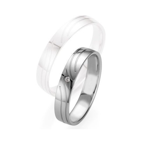 Alliance de mariage Breuning - Or gris 4.0mm diamant - 1377408740G Alliance de mariage Breuning - Or gris 4.0mm diamant - 1377408740G