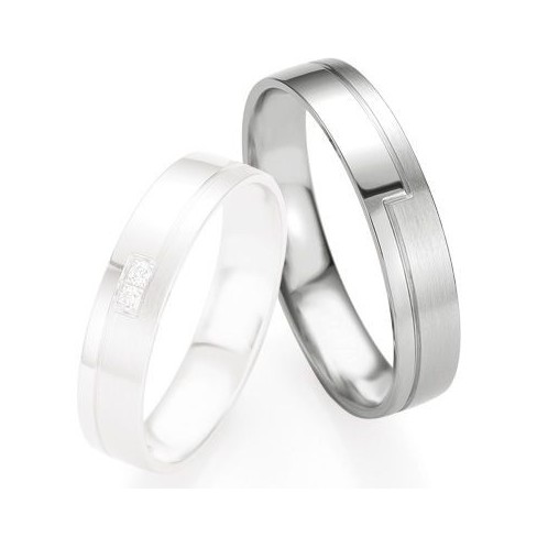 Alliance de mariage Breuning - Or gris 4.5mm - 1303408445G Alliance de mariage Breuning - Or gris 4.5mm - 1303408445G