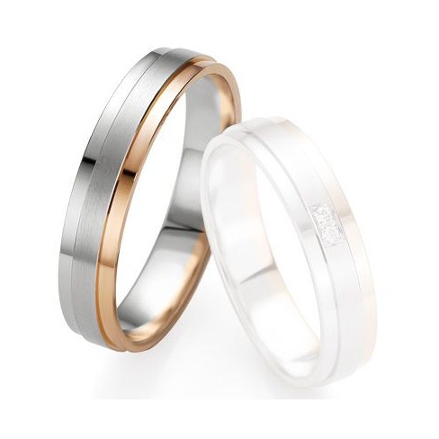 Alliance de mariage Breuning - Or gris/or rose 4.5mm - 1303409645B Alliance de mariage Breuning - Or gris/or rose 4.5mm - 1303409645B
