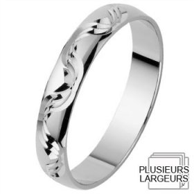 Alliance femme originale - Alliance de mariage Or blanc