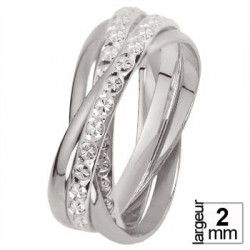 Alliance de mariage femme Or Blanc 9 ou 18 carats 4 anneaux entrelacés