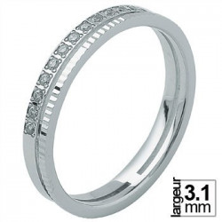 Alliance de mariage Or blanc 750 Diamant - La Boutique de l'Alliance