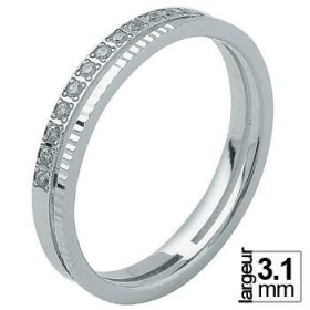 Alliance Or blanc Diamant - Alliance de mariage Or...