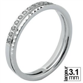 Alliance femme Or blanc diamant - Alliance de mariage Or...