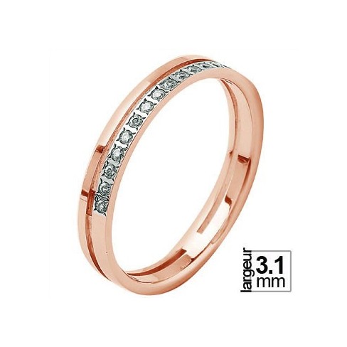 Alliance de mariage Or rose 750 Diamant