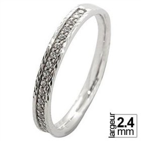 Alliance Diamant Or blanc - Alliance de mariage Or...