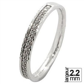 Alliance femme Or blanc diamant - Alliance de mariage Or...