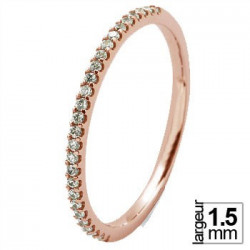 Fine alliance de mariage femme 27 Diamants en Or rose serti 4 griffes