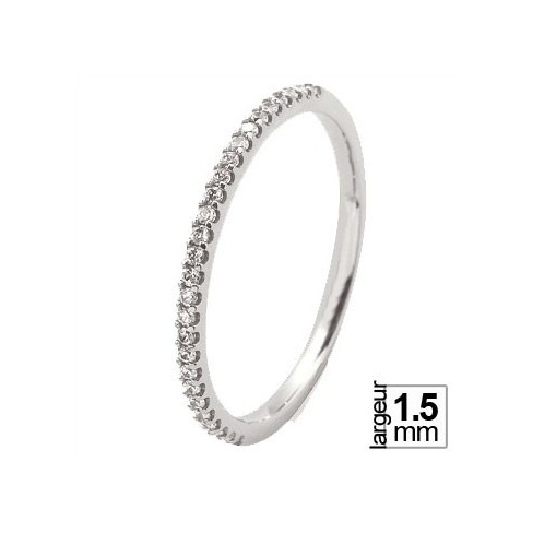 Alliance de mariage Or blanc 750 Diamant