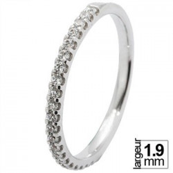 Alliance de mariage Or blanc 750 Diamant