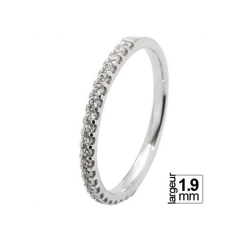 Alliance de mariage Or blanc 750 Diamant