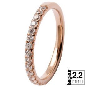 Alliance femme Diamant - Alliance de mariage Or rose...