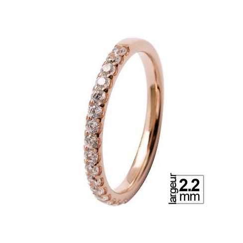 Alliance de mariage Or rose 750 Diamant