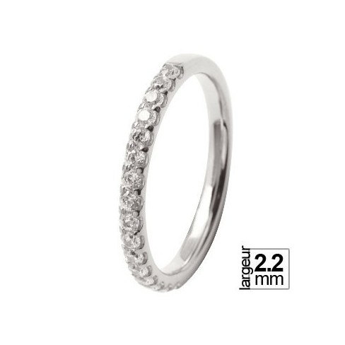 Alliance de mariage Or blanc 750 Diamant