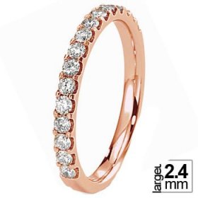 Alliance Diamant - Alliance de mariage Or rose...