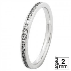 Alliance de mariage Or blanc 750 tour-complet Diamant