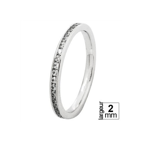 Alliance de mariage Or blanc 750 tour-complet Diamant