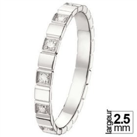 Alliance Diamant Or blanc - Alliance de mariage Or...