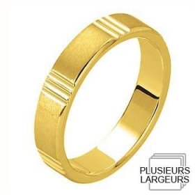 Les motifs lignes - Alliance de mariage Or jaune