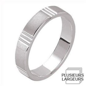 Les motifs lignes - Alliance de mariage Or blanc