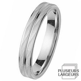 Les motifs lignes - Alliance de mariage Or blanc