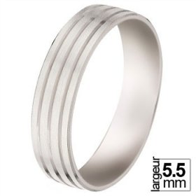 Les motifs lignes - Alliance de mariage Or blanc