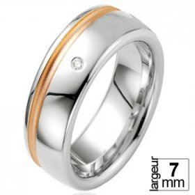 Argent & Diamant - Alliance de mariage Argent,...