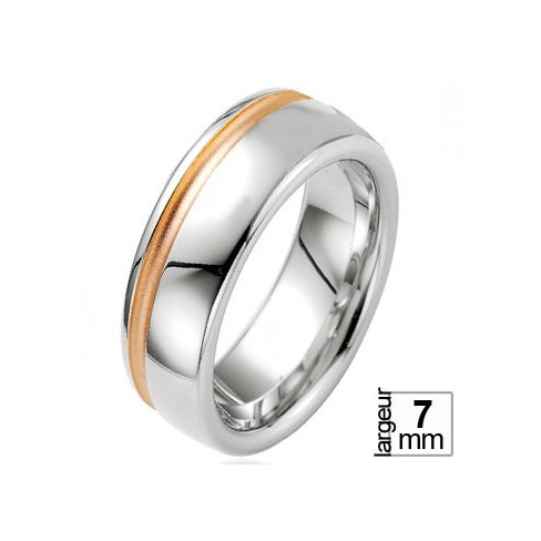 Alliance de mariage Breuning en Argent et Or rose - 13034258A