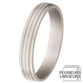 Les motifs lignes - Alliance de mariage Or blanc