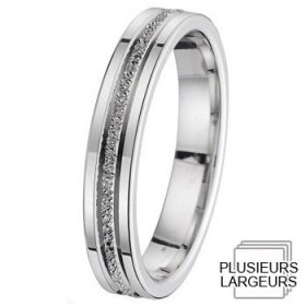 Les motifs lignes - Alliance de mariage Or blanc