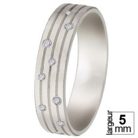 Or blanc & Diamant créatives - Alliance de mariage Or...