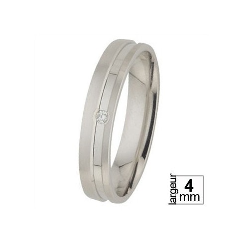 Bague de mariage en Or blanc et Diamant - la Boutique de l'Alliance