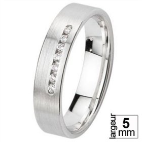 Alliance Diamant Or blanc - Alliance de mariage Or...