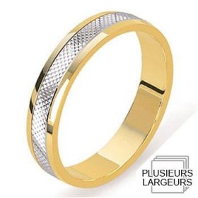 Alliance homme Or blanc - Alliance de mariage 2 Ors