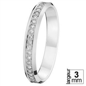 Alliance Or blanc Diamant - Alliance de mariage Or...